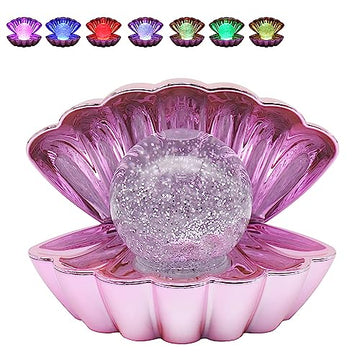 Metallic Pink  Clam Shell LED Night Light Colour Changing