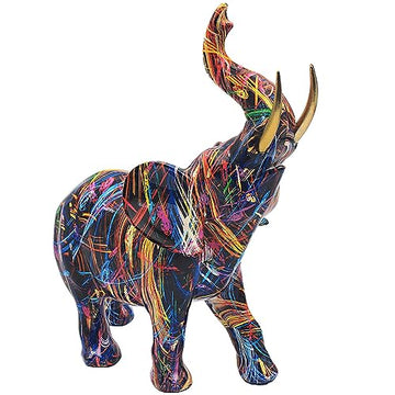 Black Supernova Elephant Large Splash Animal Figurine