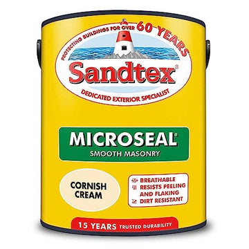 Sandtex Ultra Smooth Masonry Paint - 5L Cornish Cream