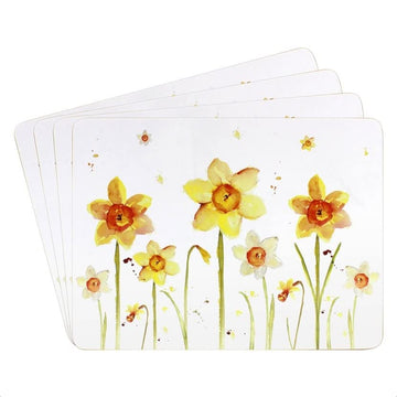 Yellow Daffodils 4-Set Cork Rectangle Placemat