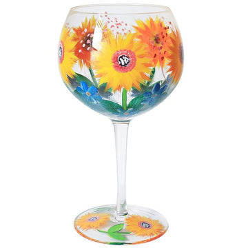 Cocktail Gin Glass Lynsey Johnstone Hand Painted Sunflowers