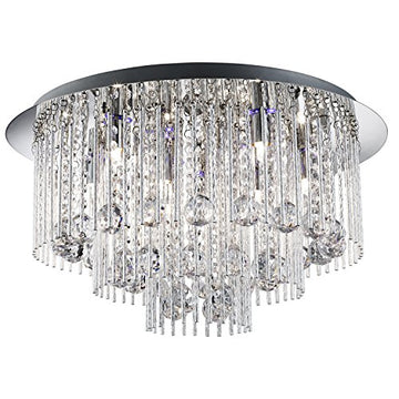 Beatrix & Light Chrome & Crystal Blue LED Chandelier
