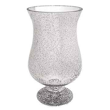 35cm Silver Mirrored Sparkle Candle Holder