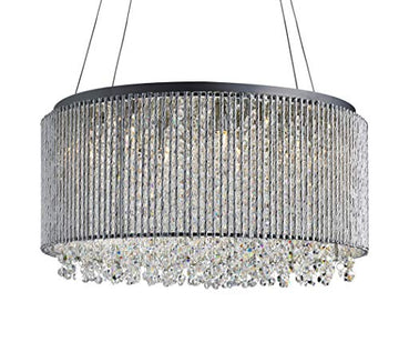 Beatrix Chrome 8 Light Drum Pendant Light