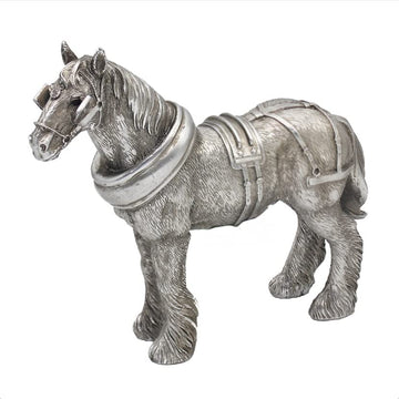 Silver Shire Horse Reflections Ornament