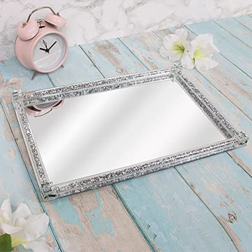 Large Rectangle Mirror Glass Jewellery Tray Ornament