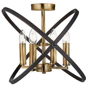 Hoopla 4 Lights Bronze Semi Flush