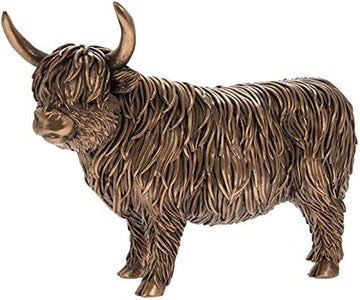 Reflections 18cm Bronzed Highland Cow Figurine