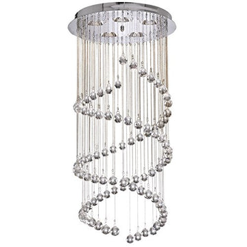 Hallway 5 Light 80cm Chrome & Crystal Balls Chandelier