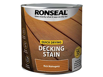 Ronseal Matt Exterior Wood Decking Stain - 2.5L Rich Mahogany
