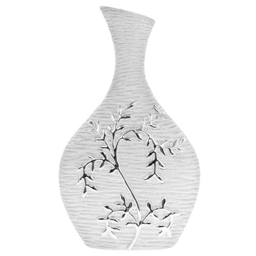 36cm Silver Art Climbing Leaves Ceramic Vase