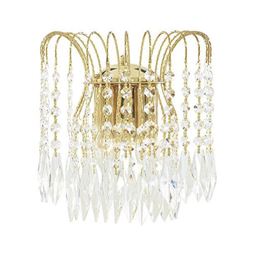 Waterfall 2 Light Gold & Crystal Wall Chandelier