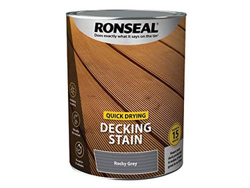 Ronseal Matt Exterior Wood Decking Stain - 5L Rocky Grey