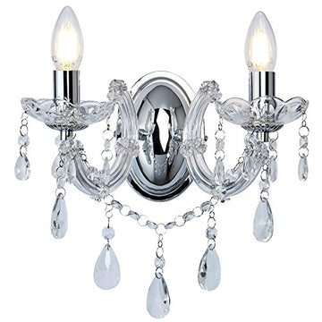 Marie Therese 2 Lights Crystal Glass Chrome Wall Fitting Bracket