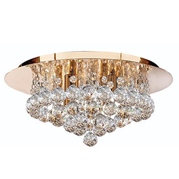 Hanna 4 Lights Gold Crystal Ball Flush
