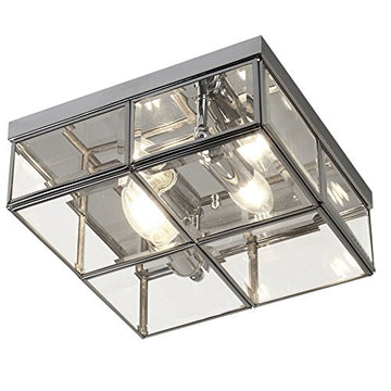 Pisa 2 Light Chrome & Clear Glass Flush