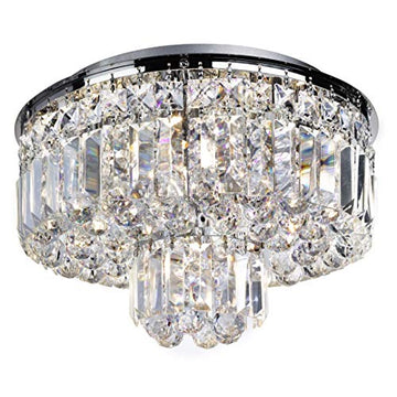 Hayley 5 Light Chrome Crystal Coffin & Ball Drops Flush