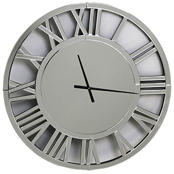 80cm Mirrored Roman Numerals Skeleton Wall Clock