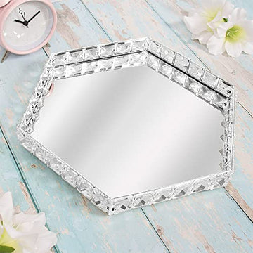 Silver Hexagonal Crystal Jewellery Ornament Tray