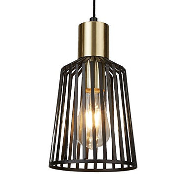 Bird Cage 16cm Metal & Satin Brass Pendant