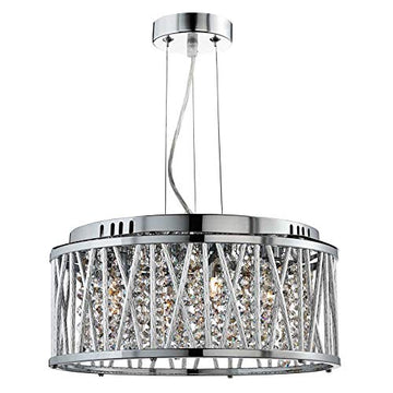 Elise 4 Light Chrome & Crystal Semi Flush Pendant