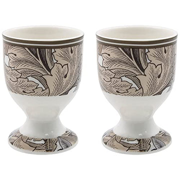 W Morris Acanthus Pair of Brown Victorian Ceramic Egg Cups