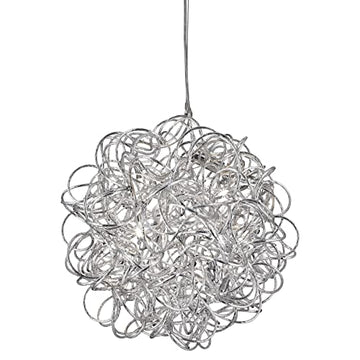 Scribble 6 Lights Chrome Diamond Cut Metal Pendant