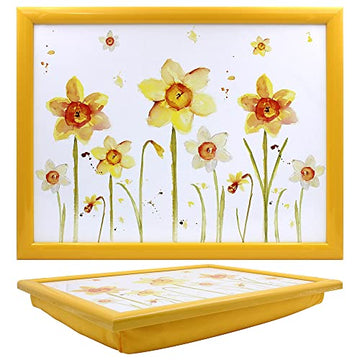 Yellow Daffodils Lap Tray Floral Design Cushioned