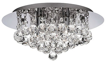 Hanna 4 Lights Chrome Crystal Ball Flush