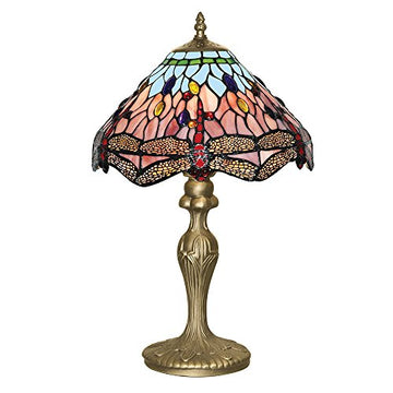 Dragonfly Antique Brass & Stained Glass Table Lamp