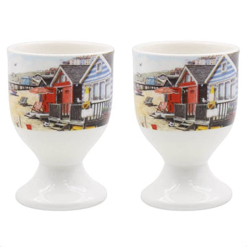Sandy Bay Ceramic Egg Cups Set of 2 Boiled Egg Holder