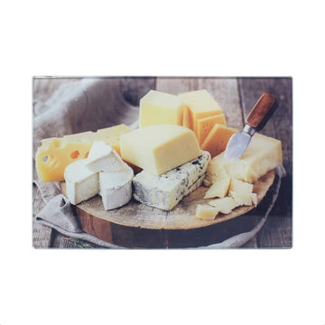 30x20cm Cheese Tempered Glass Chopping Board