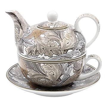 W Morris Acanthus Brown Victorian Ceramic Tea for One Set