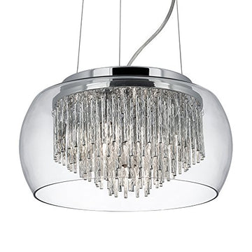 Curva 4 Light Aluminium Tubes & Glass Ceiling Pendant