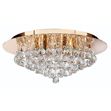 Hanna 6 Lights Gold Crystal Ball Flush