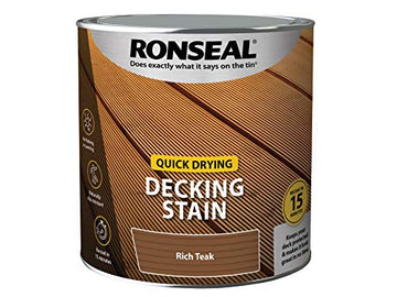 Ronseal Matt Exterior Wood Decking Stain - 2.5L Rich Teak