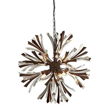 Shake 6 Light Bronze/Clear Glass Pendant