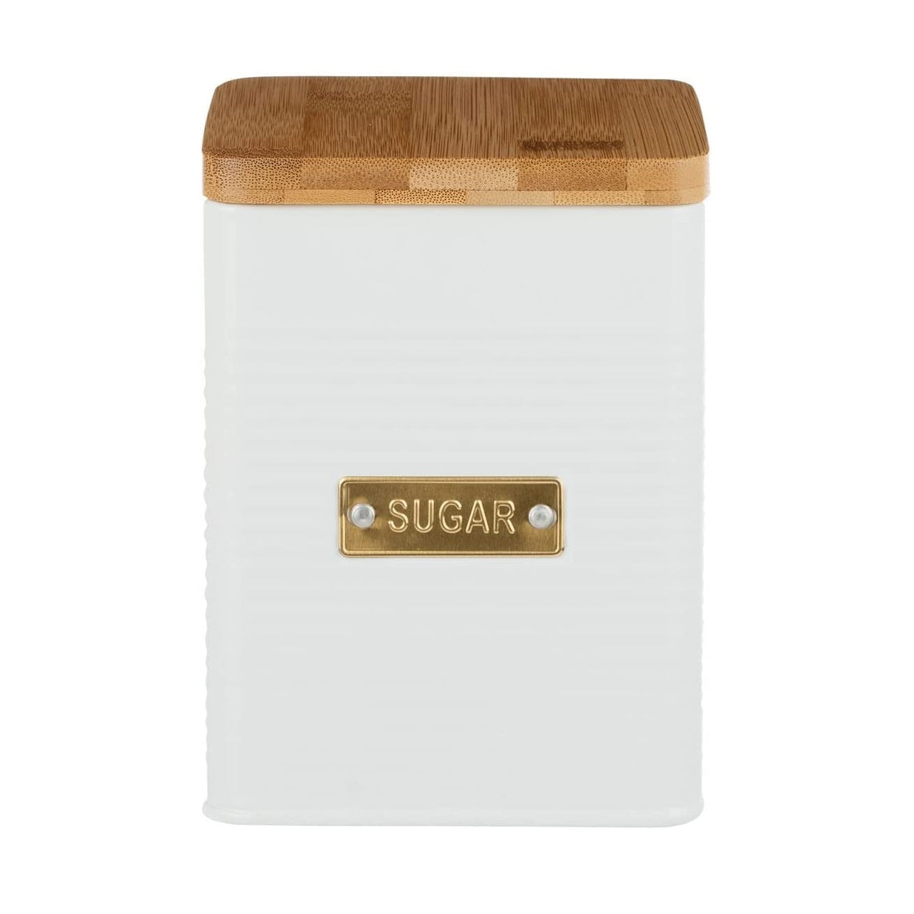 White Steel Sugar Square Canister