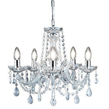 Marie Therese 5 Lights Chrome Crystal Chandelier