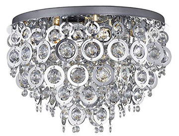 Nova Chrome 5 Light Fitting with Chrome Rings