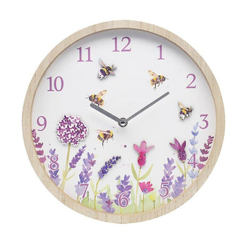 Lavender & Bees Wall Clock