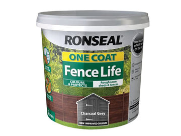 Ronseal One Coat Fence Life Paint - 5L Charcoal Grey