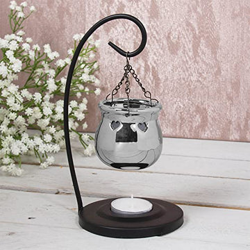 Wax Melt Warmer Hanging Silver Ceramic Burner