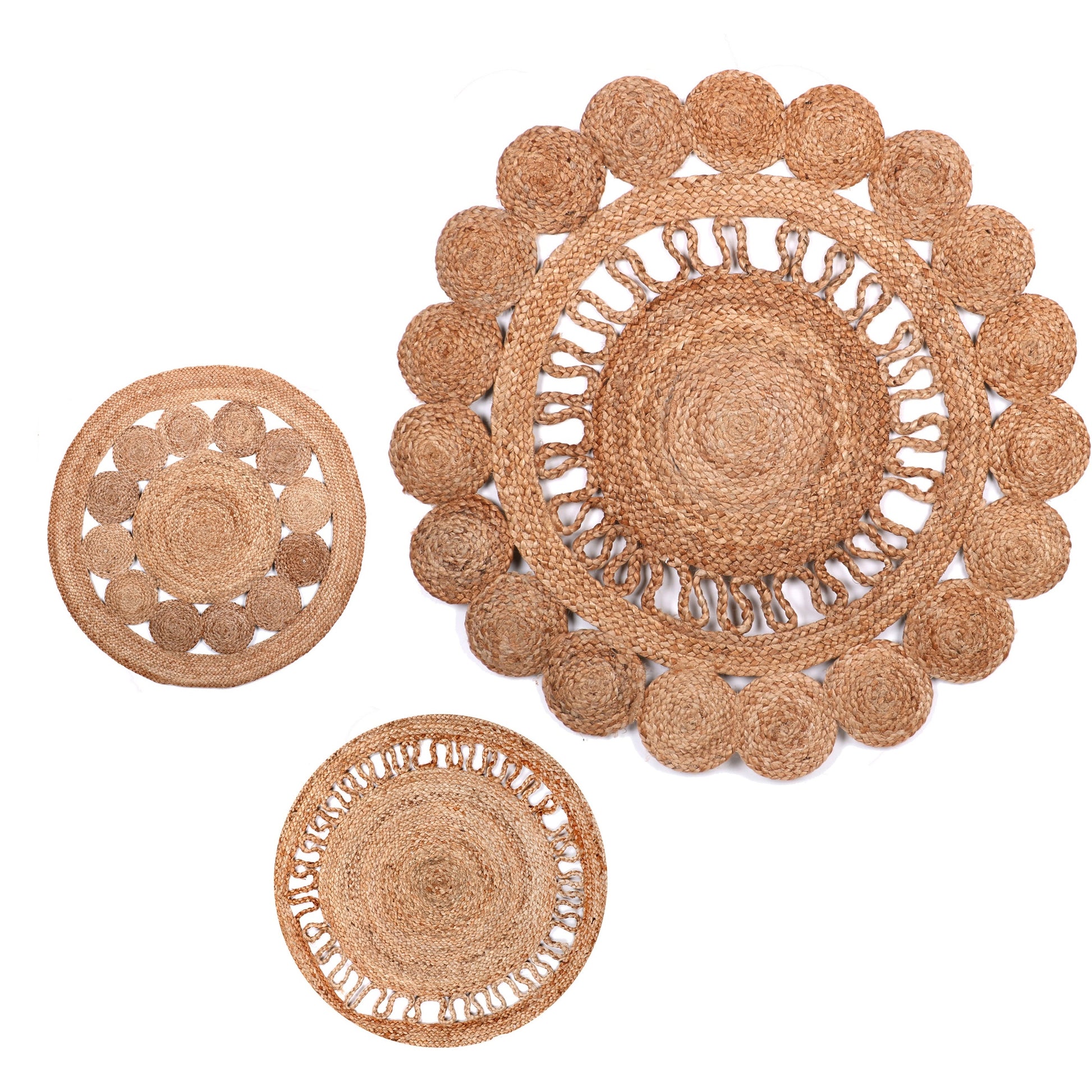 1Pc Jute Rug Round Assorted