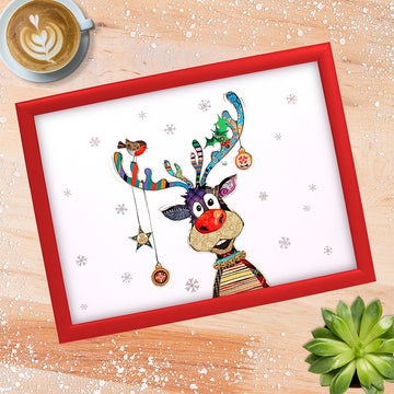 Bug Art Christmas Rudolph Padded Lap tray