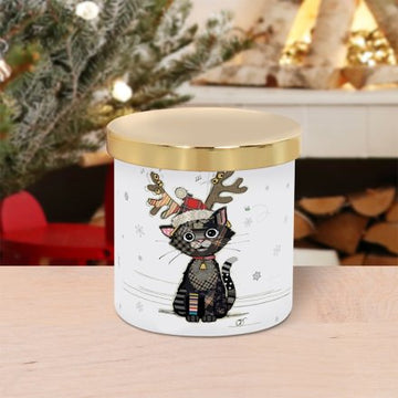 Cashmere & Silk Scented Candle Cat Design Christmas