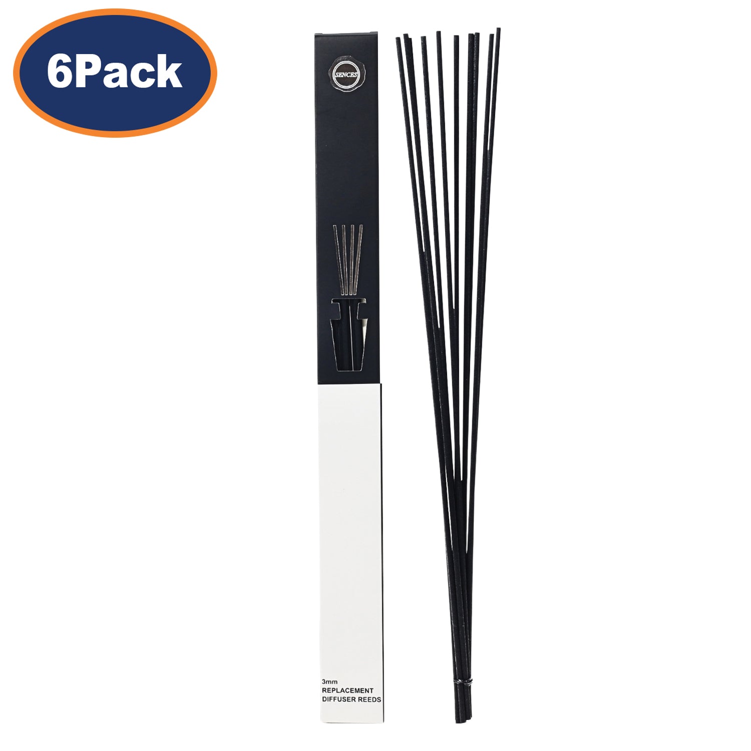 60pcs Baltus Black Reed Sticks Replacement Scented Oil Diffuser 3mm 36cm Long