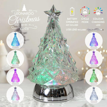 Water Swirling Colour Changing Christmas Tree LED Lamp