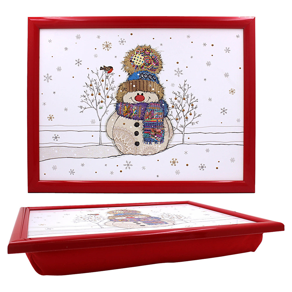 Bug Art Christmas Snowman Padded Lap tray