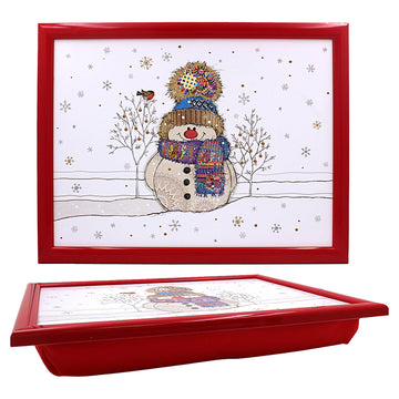 Bug Art Christmas Snowman Padded Lap tray